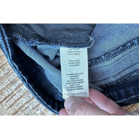 Soft Surroundings Women's Mid Rise Cropped Jeans Denim Dark Wash Pockets Size XL - Picture 4 of 8